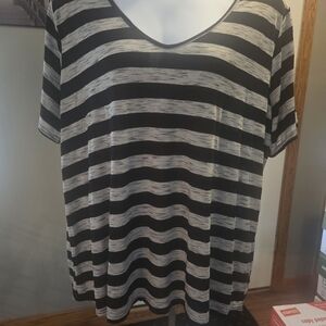 Chic Striped V-Neck Women's Tee